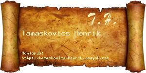 Tamaskovics Henrik névjegykártya